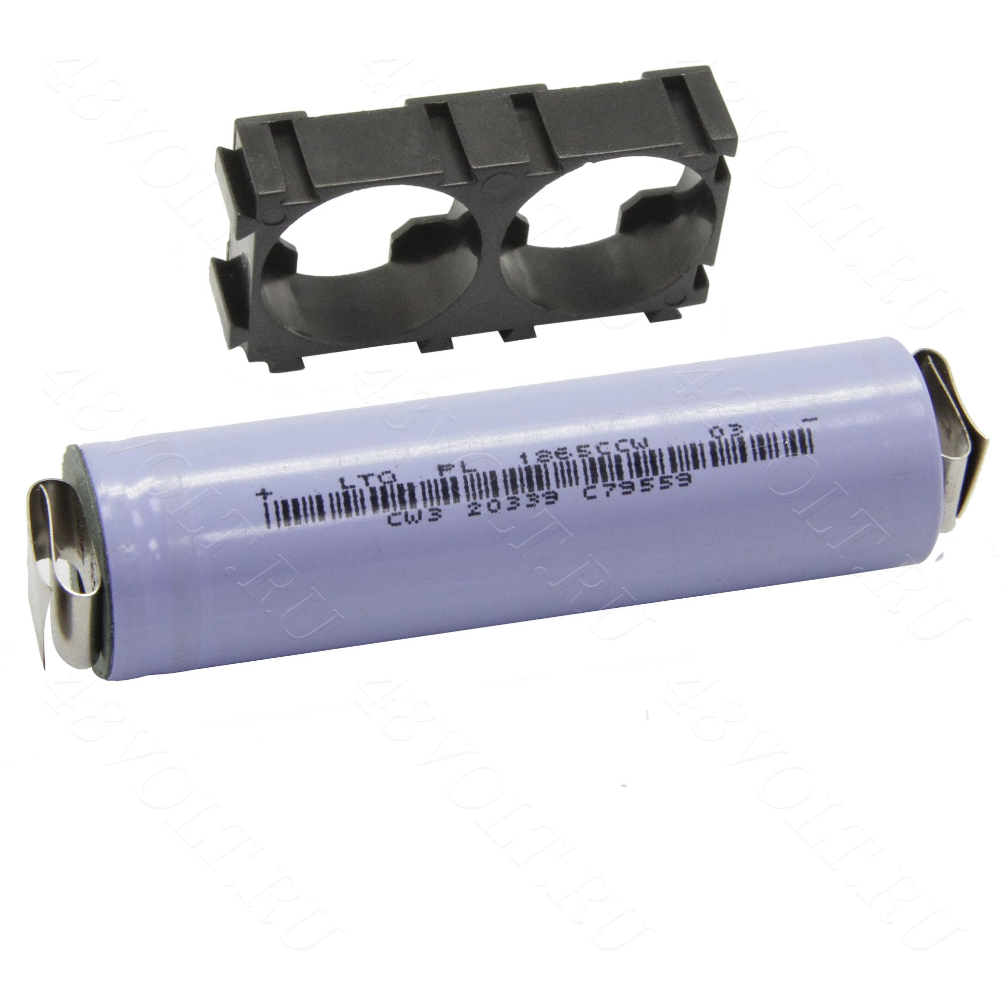 Аккумулятор LTO 2.3v 1500Mah 18650 под пайку с холдером, ячейки  аккумуляторной батареи купить в Москве