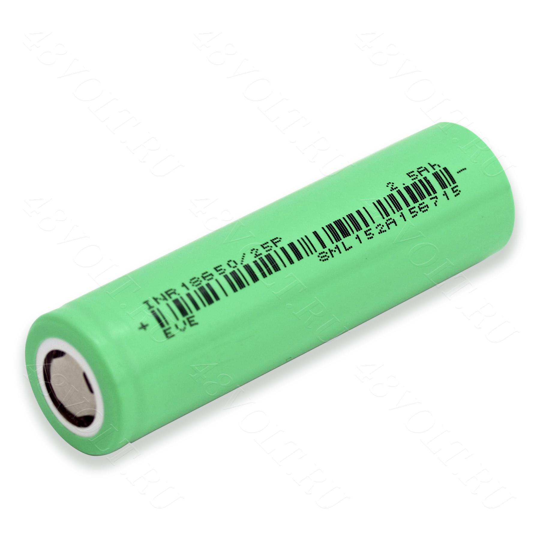 Аккумулятор INR 18650 25P 2500mAh 3,7v EVE высокотоковые, ячейки  аккумуляторной батареи купить в Москве