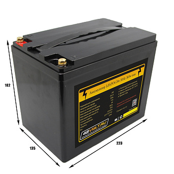 Аккумулятор LiFePO4 24v30ah 360w max пластик