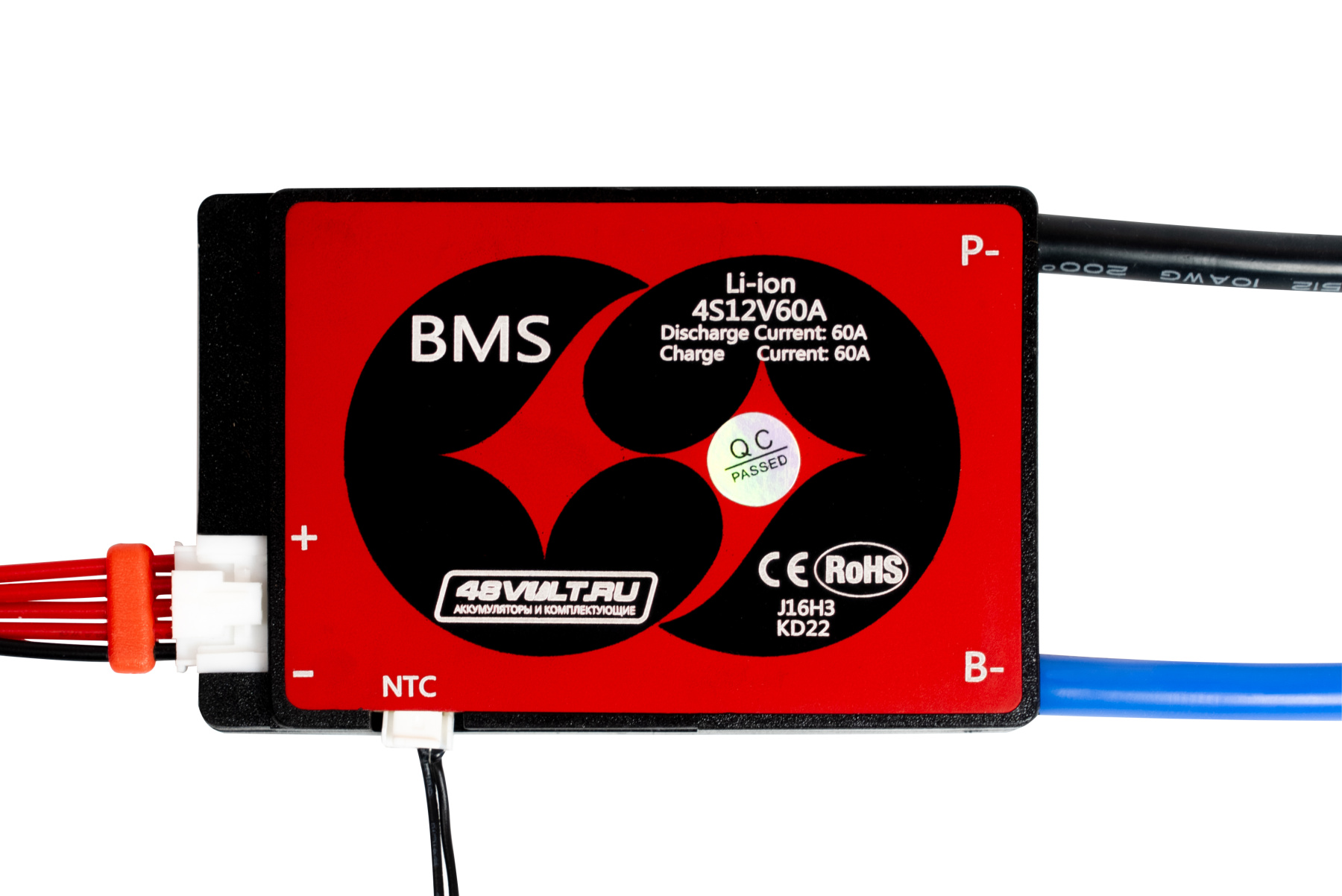 BMS Li-Ion 4S 12V 60A симметрия