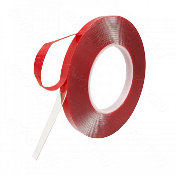 Скотч акриловый двухсторонний прозрачный 10*1мм 10 метров