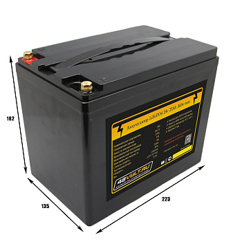 Аккумулятор LiFePO4 24v25ah 360w max пластик