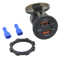 Встраиваемый вольтметр 12-24v с USB3.0+ USB3.0